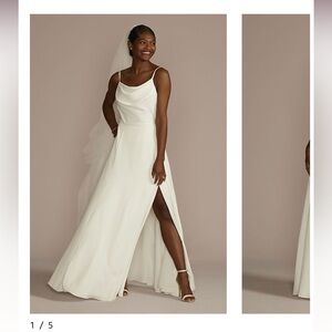 NWT David’s Bridal White Sleeveless Wedding Dress